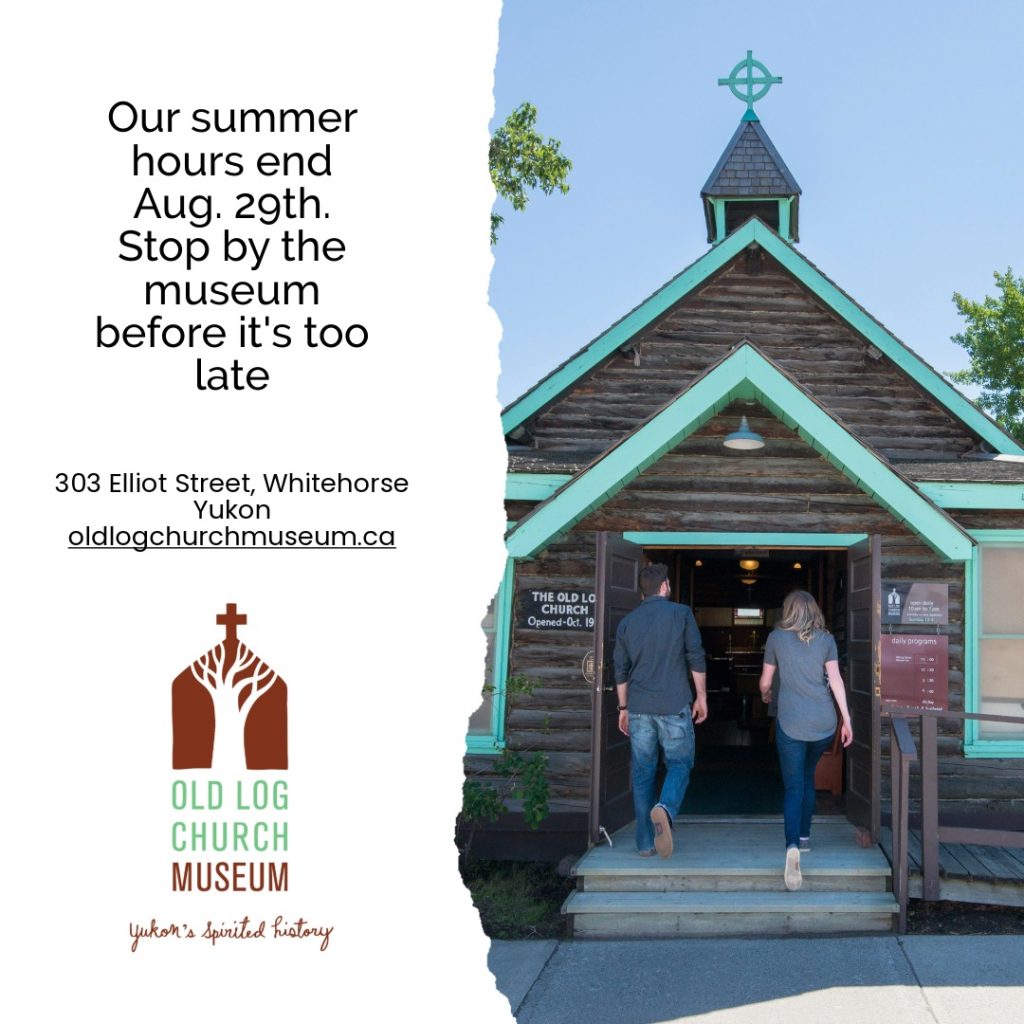Our summer hours at the Old Log Church Museum will end on August 29th. Come visit the museum before the summer season ends.